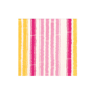 Bamboo Stripe Boxed Cocktail Napkins in Fuchsia & Pink - 40 Per Box