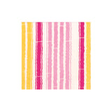 Bamboo Stripe Paper Cocktail Napkins in Fuchsia & Pink - 20 Per Box