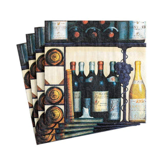 Caspari The Wine Cellar Paper Cocktail Napkins - 20 Per Package 2800C