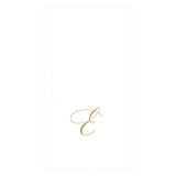 Caspari White Pearl & Gold Paper Linen Single Initial Boxed Guest Towel Napkins - 24 Per Package E 2900GG.E