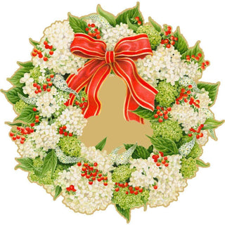 Caspari Hydrangea Wreath Die-Cut Placemat - 1 Per Package 3036PMS