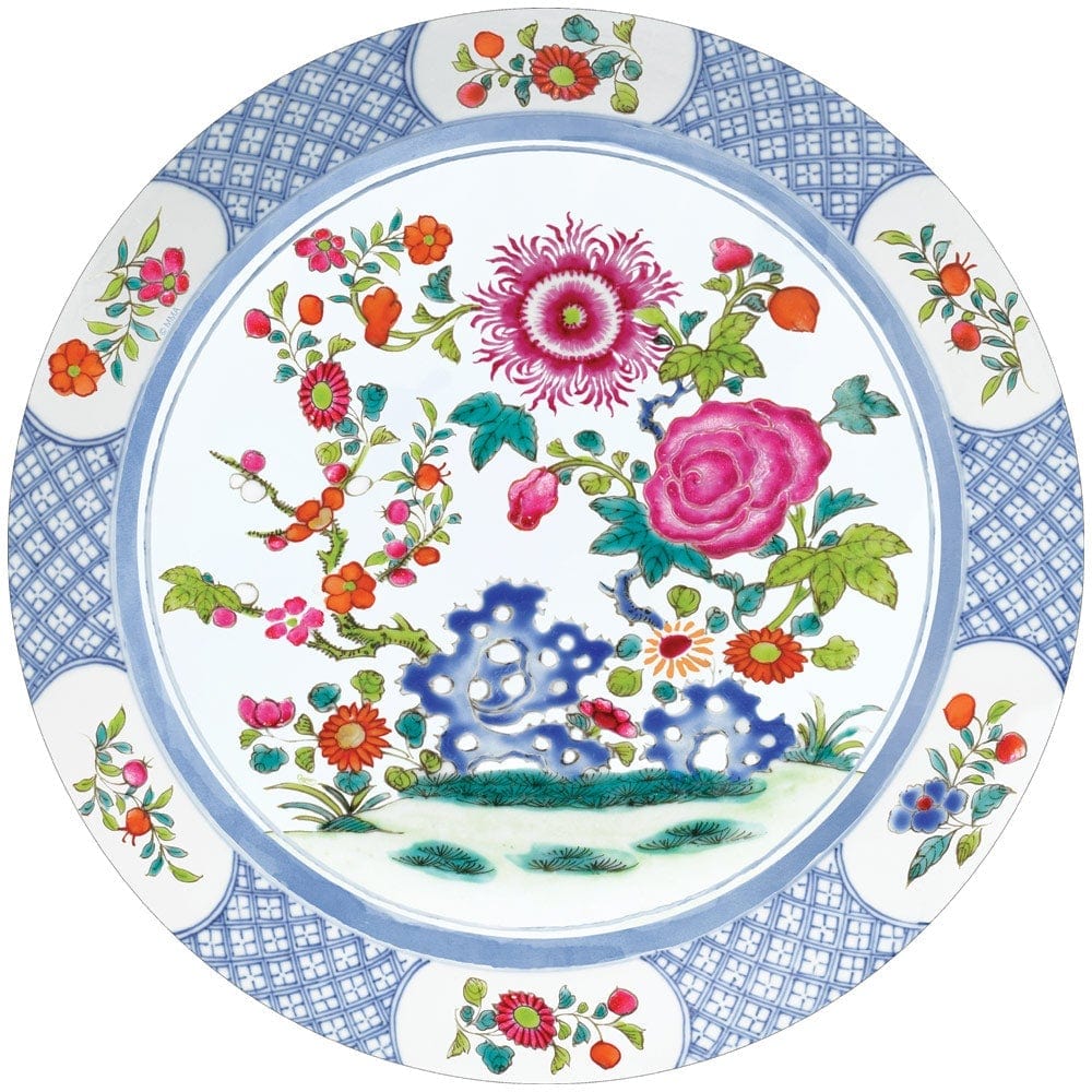 Caspari Chinese Floral Porcelain Die-Cut Placemat - 1 Per Package 3070PMS