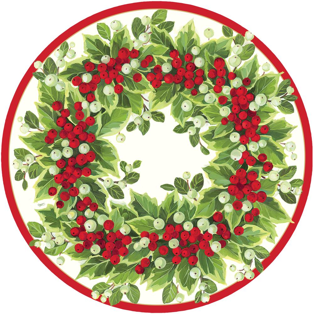 Holly and Berry Wreath Die-Cut Placemat - 1 Per Package 3074PMS