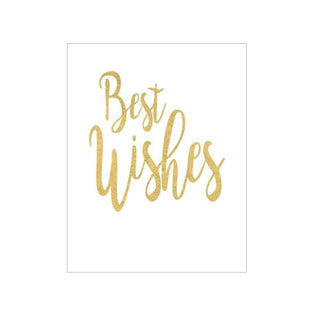 Caspari Best Wishes Script Gift Enclosure Cards in Gold Foil - 4 Mini Cards & 4 Envelopes 46FENC