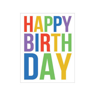 Caspari Happy Birthday Block Gift Enclosure Cards - 4 Mini Cards & 4 Envelopes 46GENC
