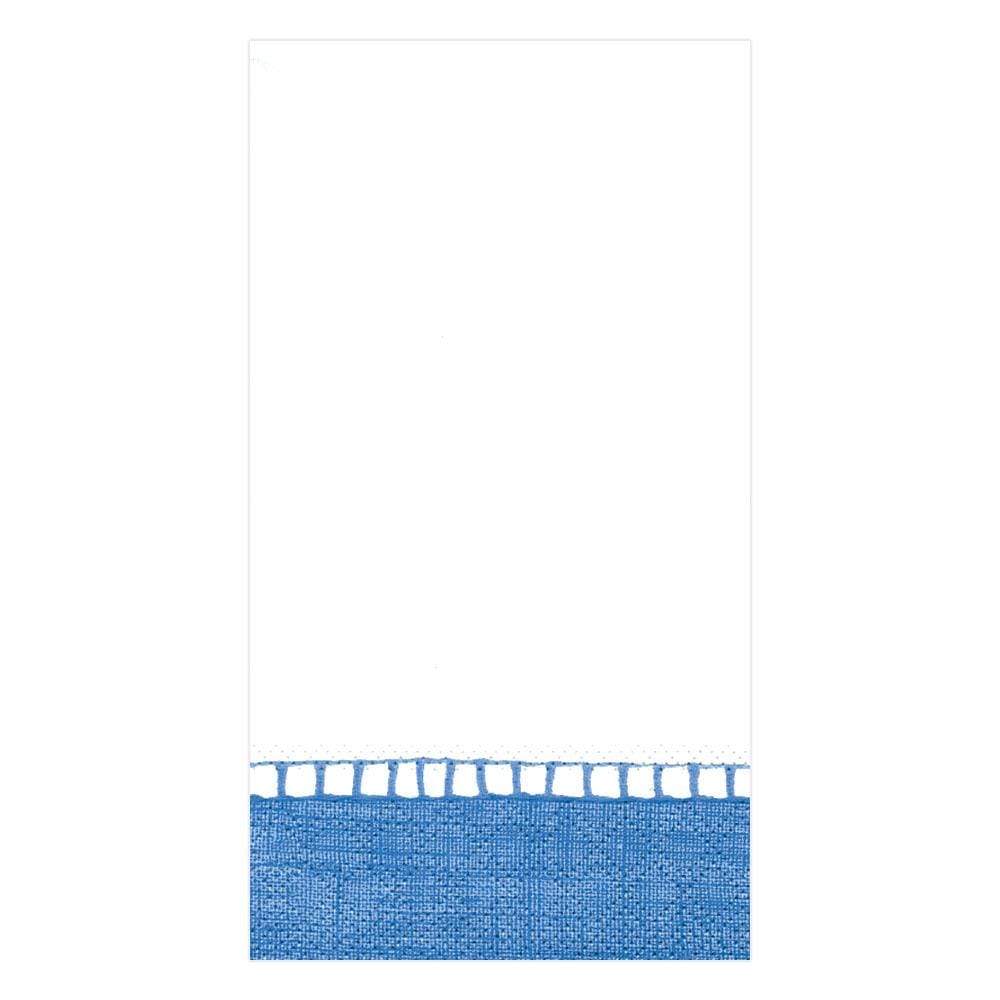 Caspari Linen Border Paper Guest Towel Napkins in Blue - 15 Per Package 4783G