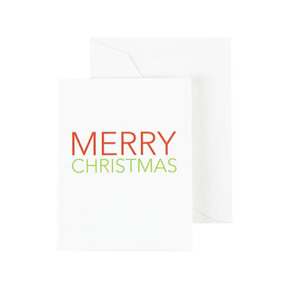 Caspari Merry Christmas Block Gift Enclosure Cards - 4 Mini Cards & 4 Envelopes 47BENC