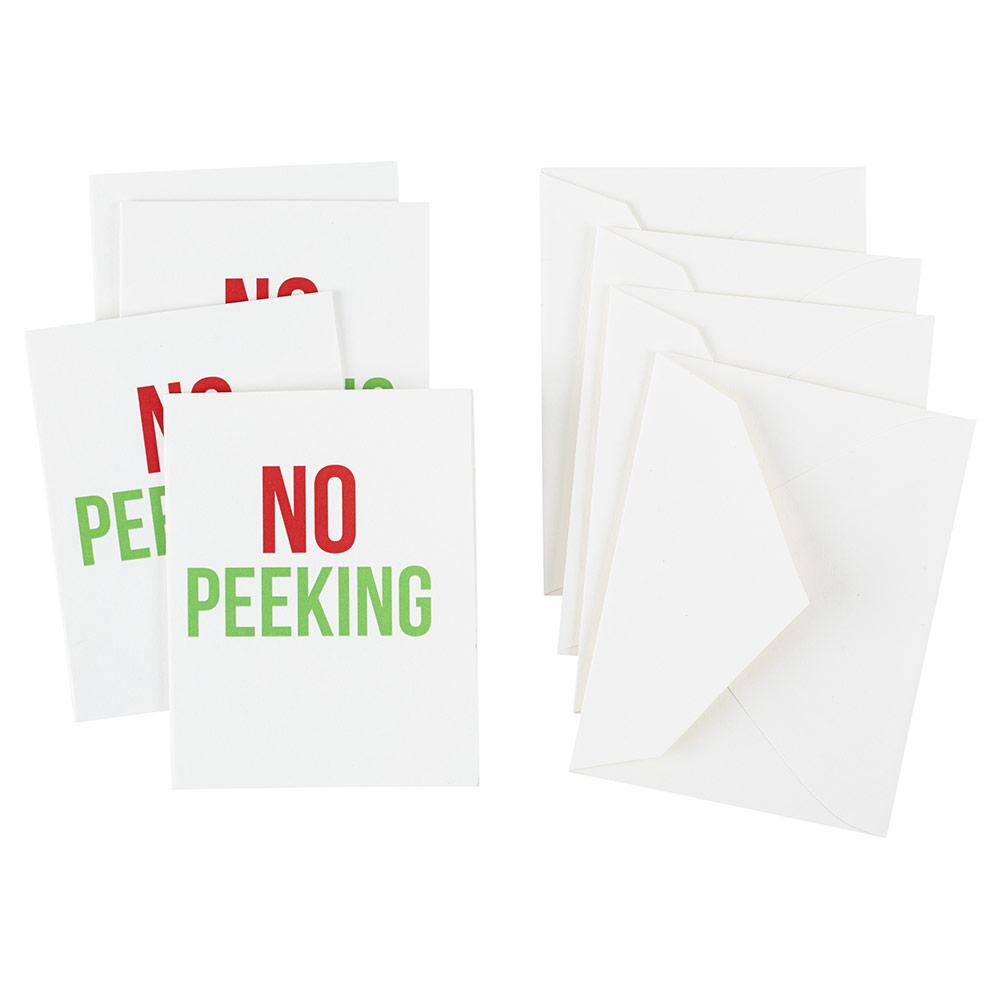 Caspari No Peeking Gift Enclosure Cards - 4 Mini Cards & 4 Envelopes 47CENC