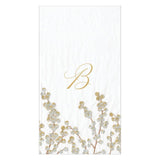 Caspari Berry Branches Single Initial Paper Guest Towel Napkins - 15 Per Package B 5726G.B