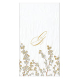 Caspari Berry Branches Single Initial Paper Guest Towel Napkins - 15 Per Package G 5726G.G