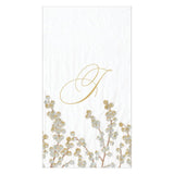 Caspari Berry Branches Single Initial Paper Guest Towel Napkins - 15 Per Package J 5726G.J