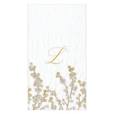 Caspari Berry Branches Single Initial Paper Guest Towel Napkins - 15 Per Package L 5726G.L
