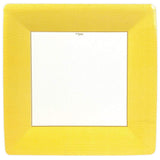 Caspari Grosgrain Square Paper Dinner Plates in Yellow - 8 Per Package 5957DP
