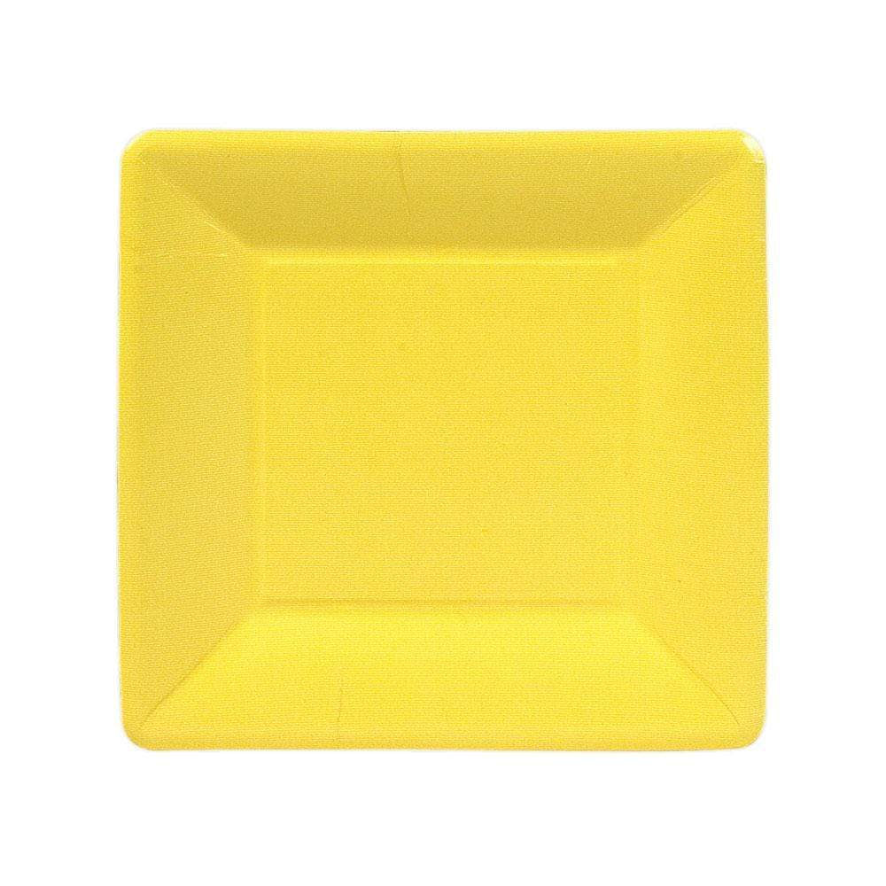 Caspari Grosgrain Square Paper Salad & Dessert Plates in Yellow - 8 Per Package 5957SP
