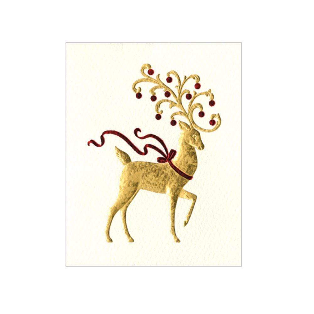 Caspari Reindeer Gift Enclosure Cards - 4 Mini Cards & 4 Envelopes 79081ENC