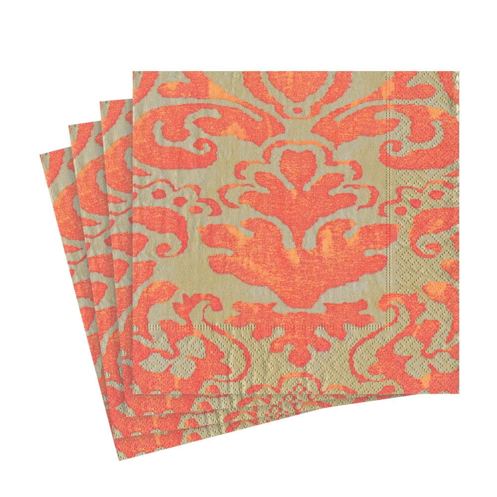 Palazzo Paper Luncheon Napkins in Coral - 20 Per Package 7969L