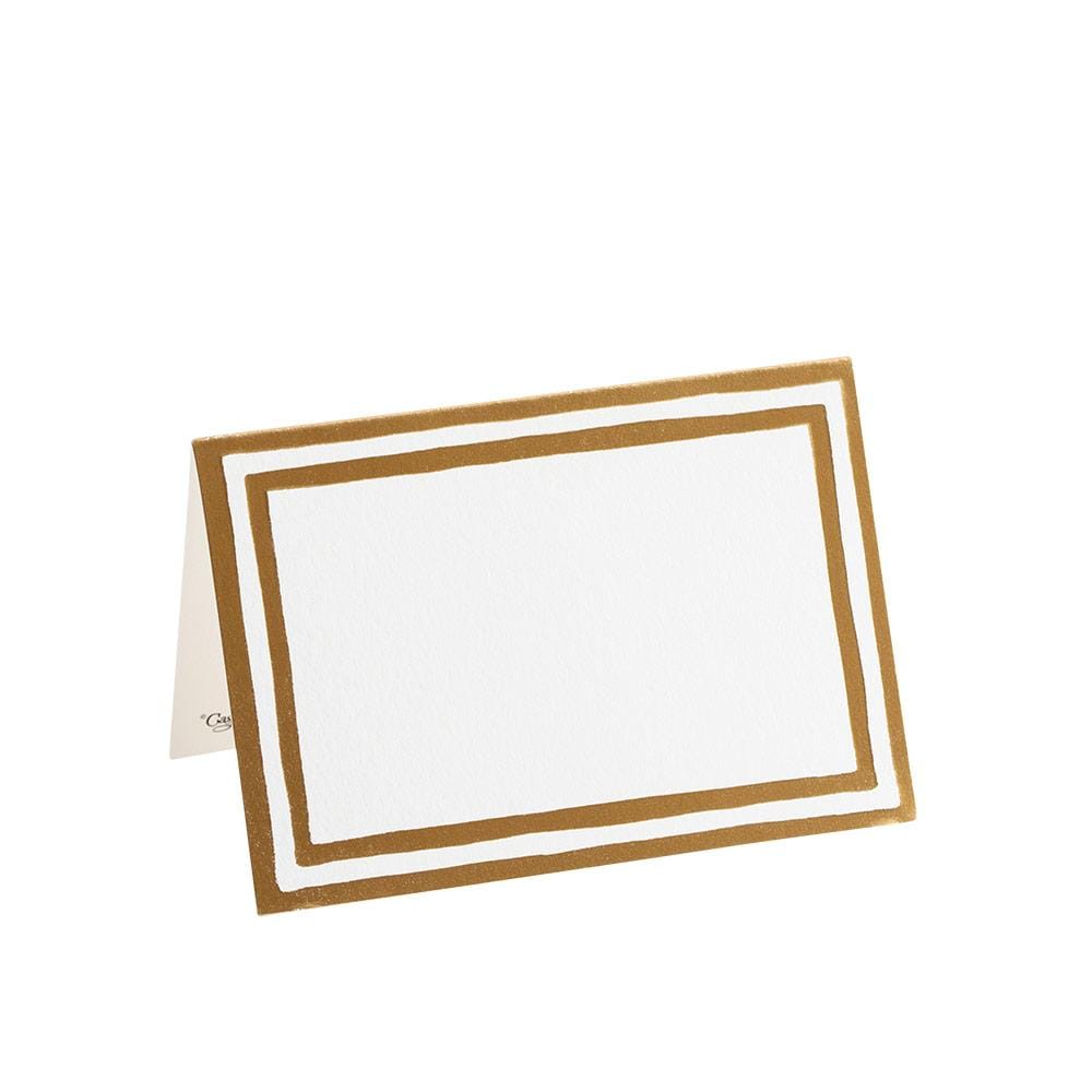 Caspari Border Stripe Place Cards in Gold Foil - 8 Per Package 80945P