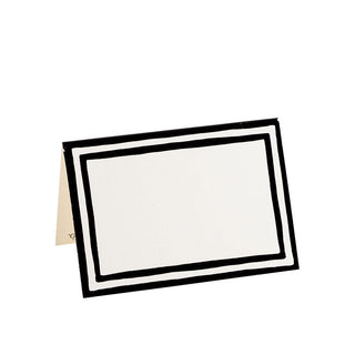 Caspari Border Stripe Place Cards in Black Foil - 8 Per Package 80947P