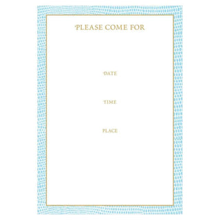 Caspari Lizard Invitations in Turquoise - 8 Fill-In Invitations & 8 Envelopes 81913E40
