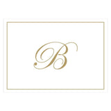Caspari Gold Embossed Single Initial Boxed Note Cards - 8 Note Cards & 8 Envelopes B 83632.B