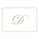 Caspari Gold Embossed Single Initial Boxed Note Cards - 8 Note Cards & 8 Envelopes D 83632.D