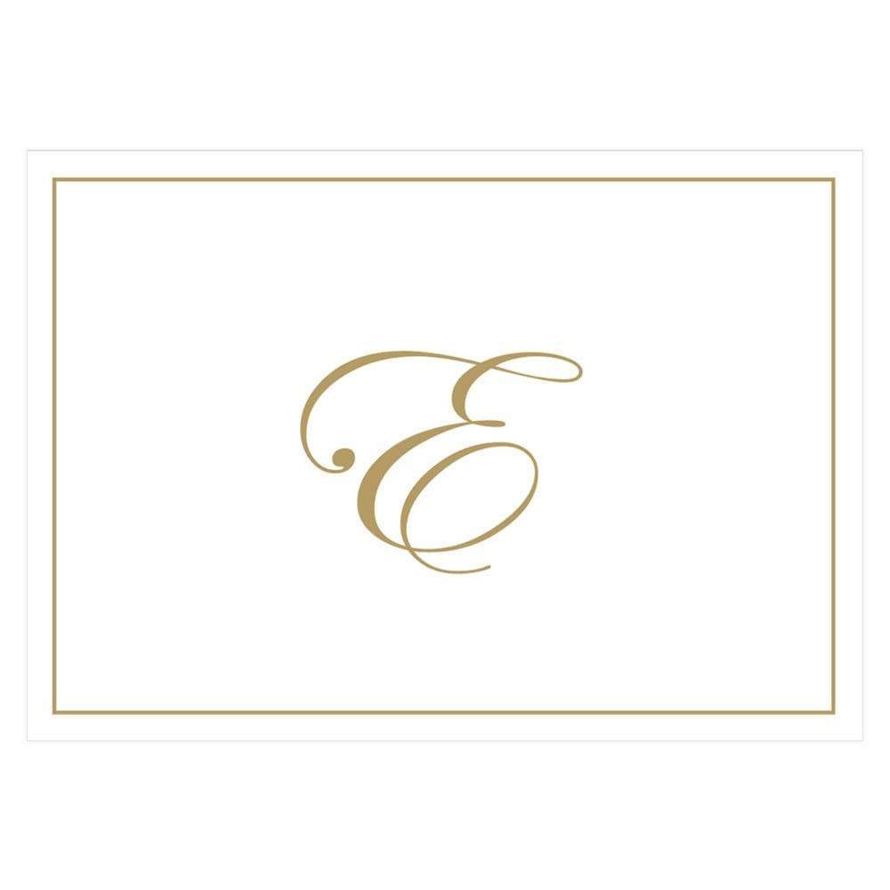 Caspari Gold Embossed Single Initial Boxed Note Cards - 8 Note Cards & 8 Envelopes E 83632.E