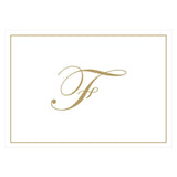 Caspari Gold Embossed Single Initial Boxed Note Cards - 8 Note Cards & 8 Envelopes F 83632.F