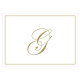 Caspari Gold Embossed Single Initial Boxed Note Cards - 8 Note Cards & 8 Envelopes G 83632.G