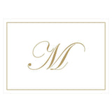 Caspari Gold Embossed Single Initial Boxed Note Cards - 8 Note Cards & 8 Envelopes M 83632.M