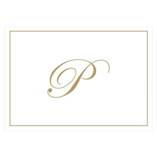Caspari Gold Embossed Single Initial Boxed Note Cards - 8 Note Cards & 8 Envelopes P 83632.P