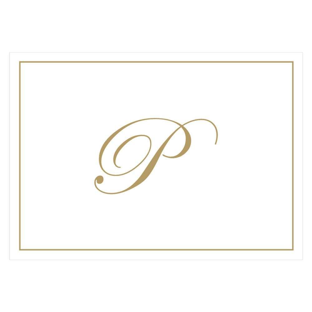 Caspari Gold Embossed Single Initial Boxed Note Cards - 8 Note Cards & 8 Envelopes P 83632.P