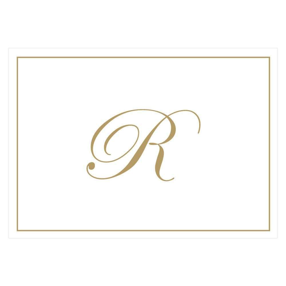 Caspari Gold Embossed Single Initial Boxed Note Cards - 8 Note Cards & 8 Envelopes R 83632.R