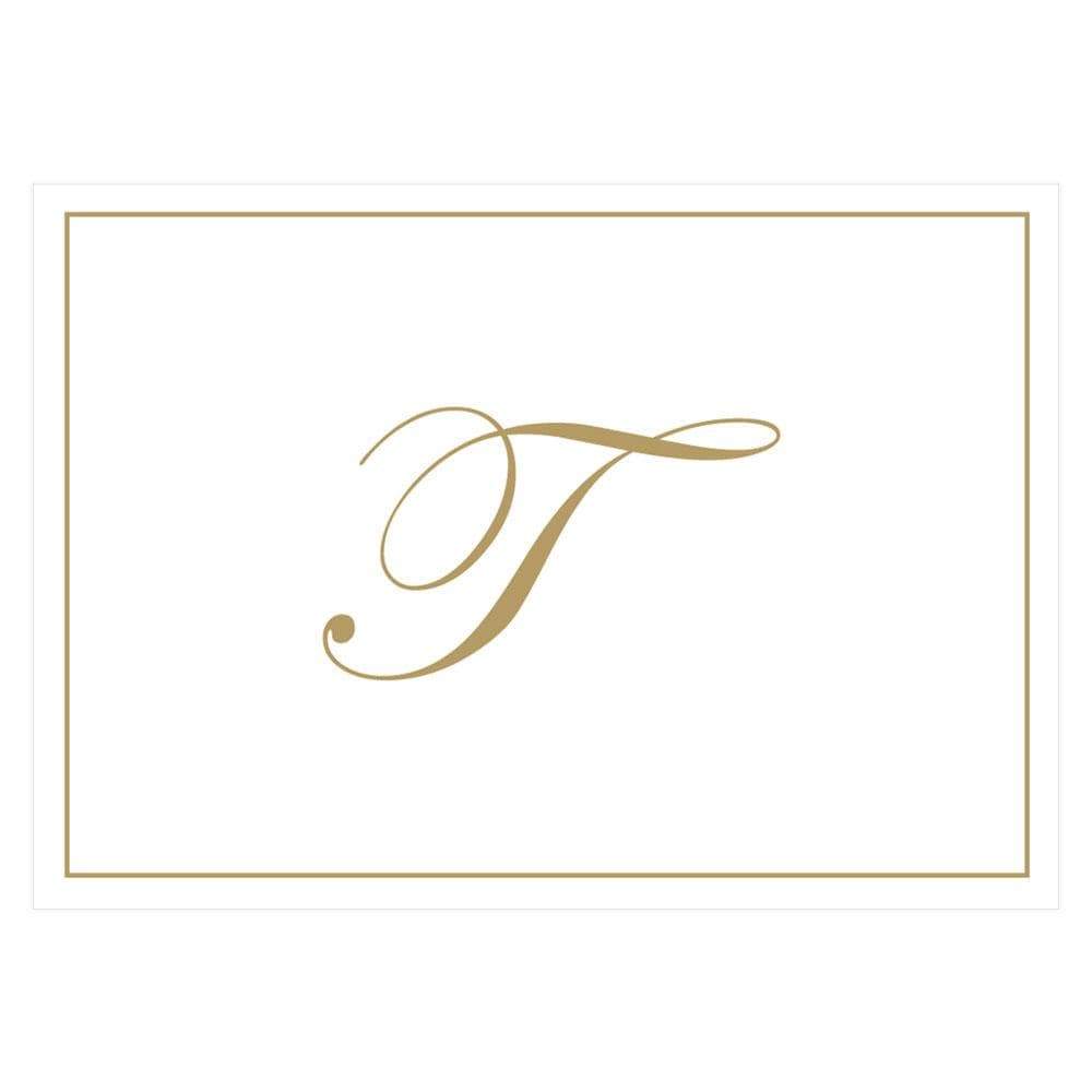 Caspari Gold Embossed Single Initial Boxed Note Cards - 8 Note Cards & 8 Envelopes T 83632.T
