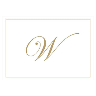 Caspari Gold Embossed Single Initial Boxed Note Cards - 8 Note Cards & 8 Envelopes W 83632.W