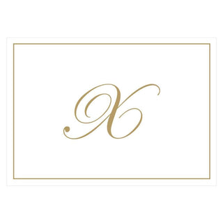 Caspari Gold Embossed Single Initial Boxed Note Cards - 8 Note Cards & 8 Envelopes X 83632.X