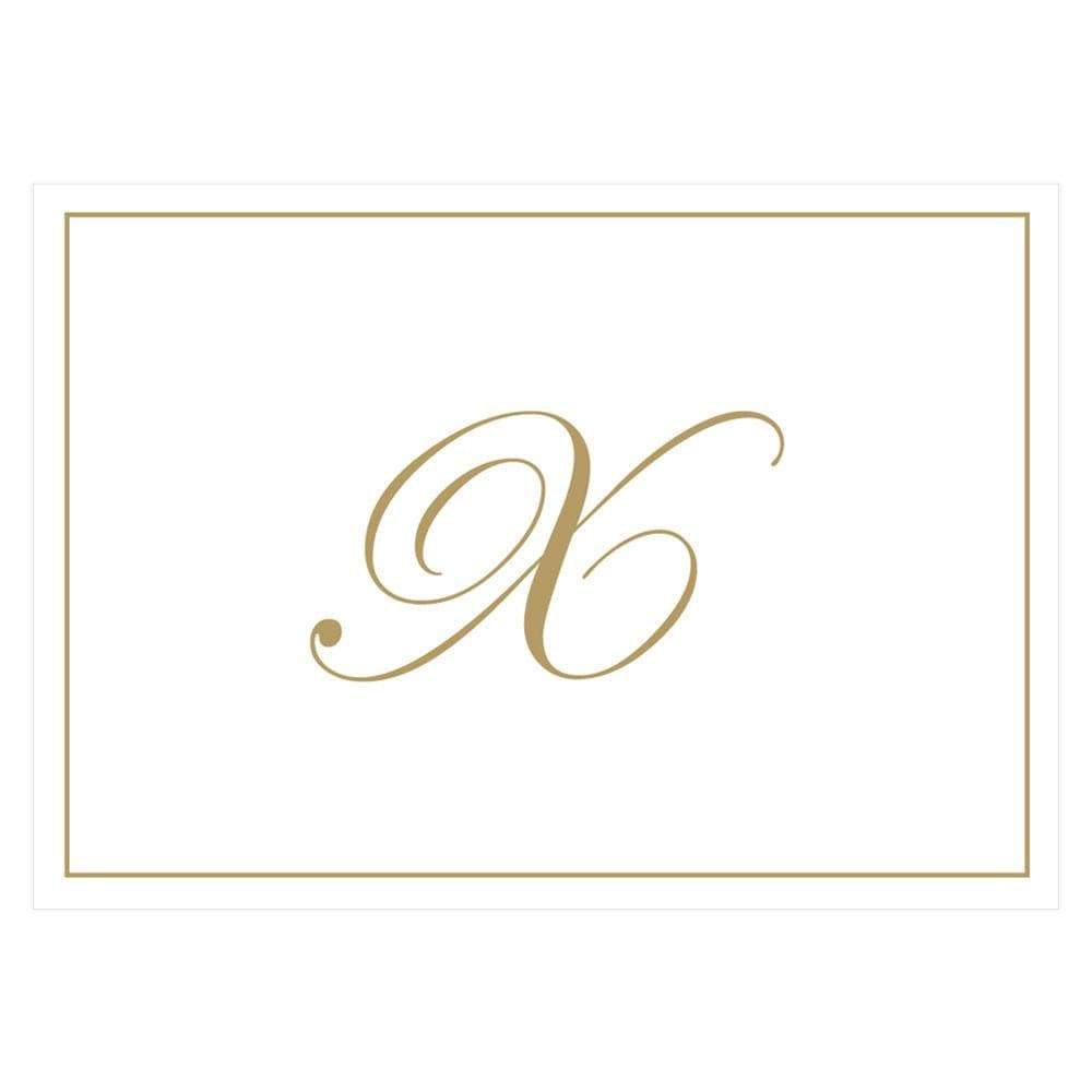 Caspari Gold Embossed Single Initial Boxed Note Cards - 8 Note Cards & 8 Envelopes X 83632.X