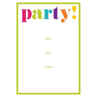Caspari Party Invitations - 8 Fill-In Invitations & 8 Envelopes 83914E40