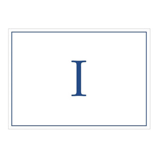 Caspari Navy Embossed Single Initial Boxed Note Cards - 8 Note Cards & 8 Envelopes I 84600.I