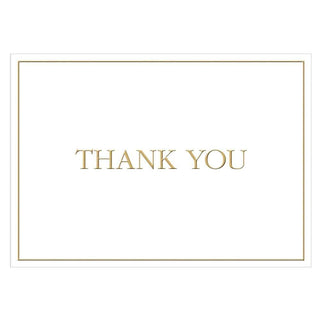 Caspari Thank You Thank You Notes in Gold - 8  Note Cards & 8 Envelopes 84643.44