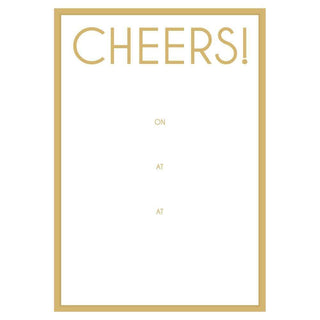 Caspari Cheers! Invitations - 8 Fill-In Invitations & 8 Envelopes 84939E40