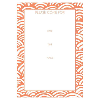 Caspari Lulu's Rainbow Invitations in Coral - 8 Fill-In Invitations & 8 Envelopes 85912E40