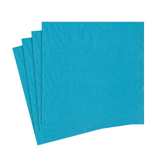 Caspari Grosgrain Paper Luncheon Napkins in Turquoise - 20 Per Package 8603L