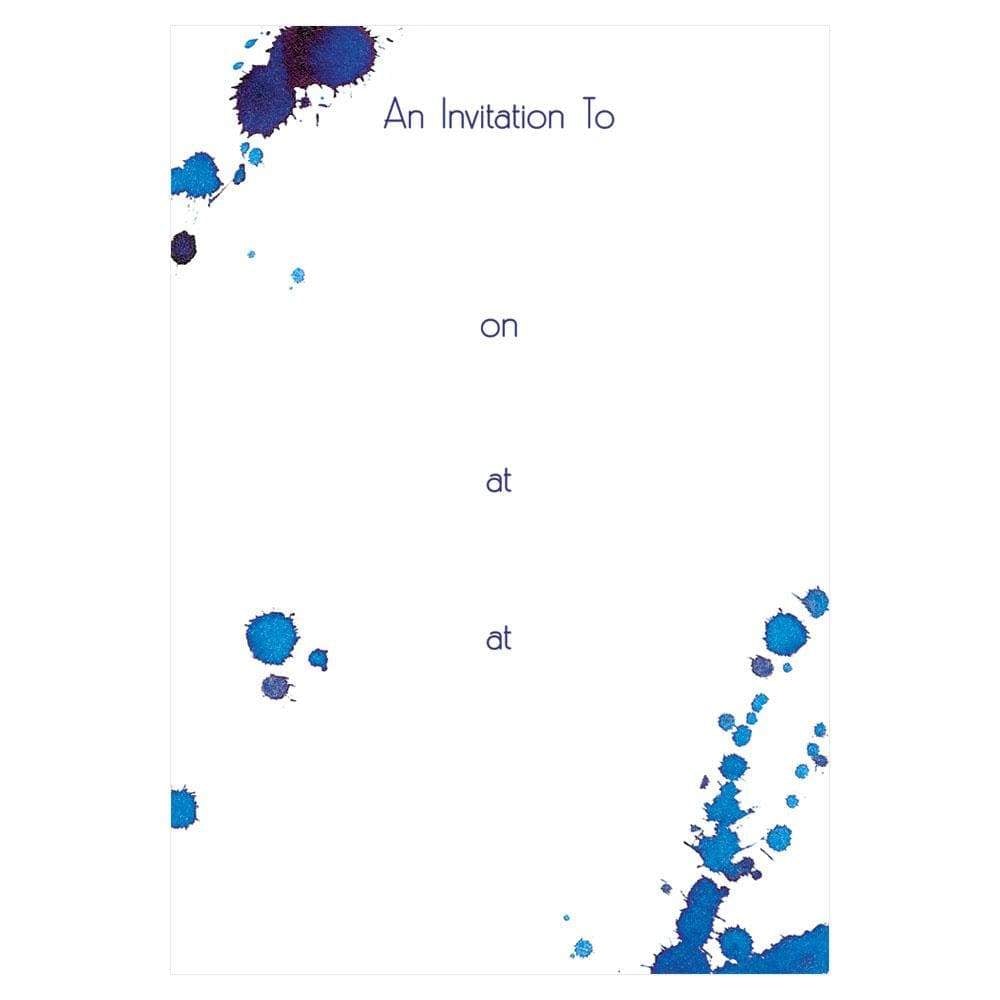 Caspari Splatterware Invitations - 8 Fill-In Invitations & 8 Envelopes 86900E40