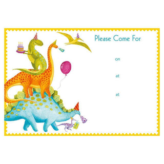 Caspari Partysaurus Invitations - 8 Fill-In Invitations & 8 Envelopes 86901E40