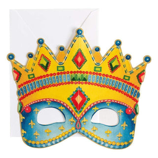 Caspari Crown Mask Die-Cut Birthday Card - 1 Card & 1 Envelope 87495.01