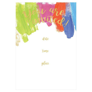 Caspari Brushstroke Invitations - 8 Fill-In Invitations & 8 Envelopes 87908E40