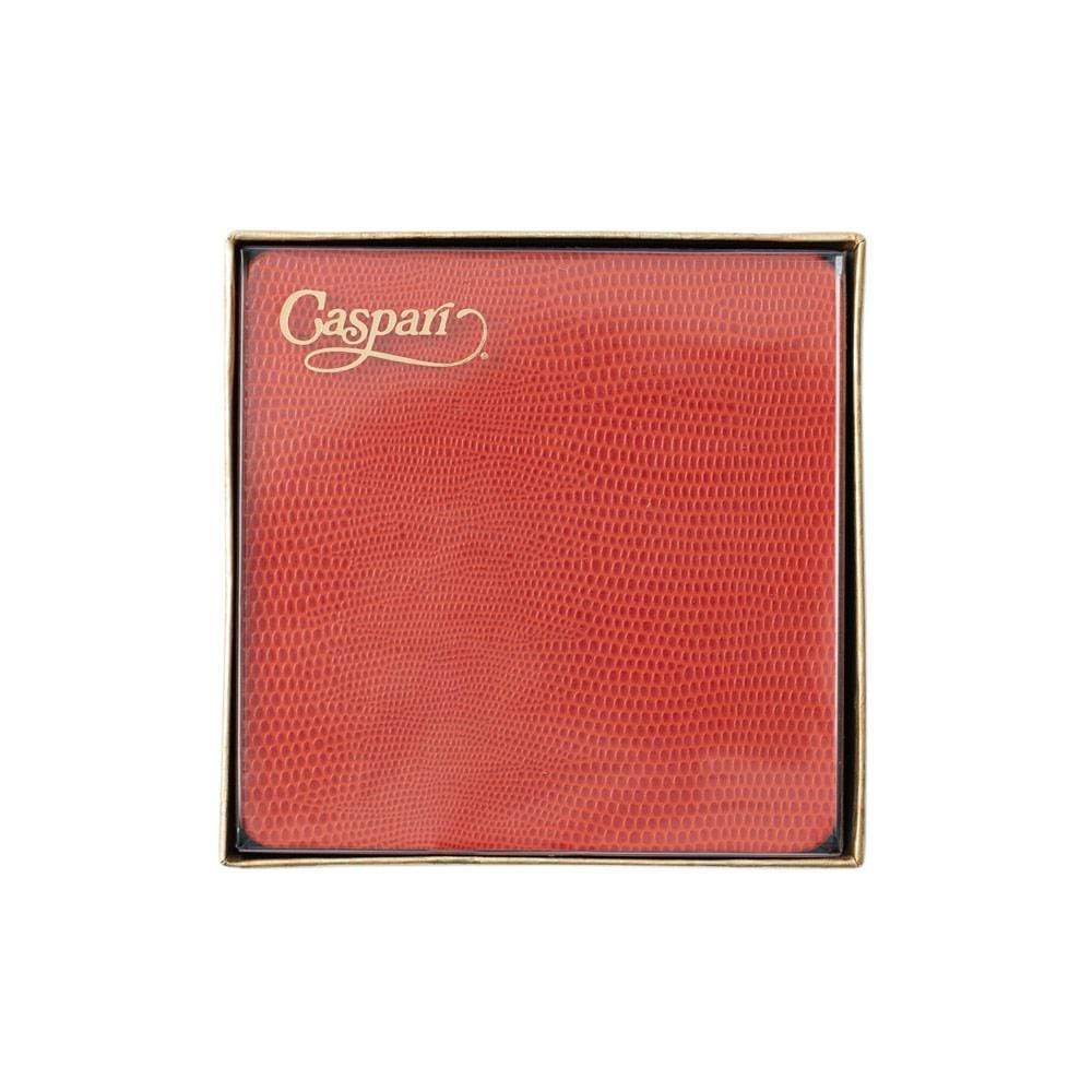 Caspari Square Lizard Coasters in Orange - 8 Per Box 88080CC