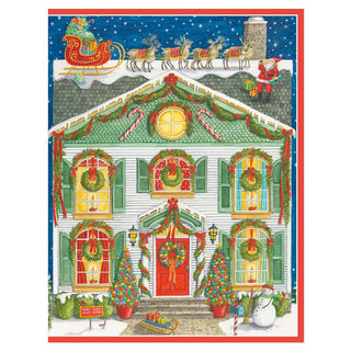 Caspari Home for Christmas Boxed Christmas Cards - 16 Cards & 16 Envelopes 88213