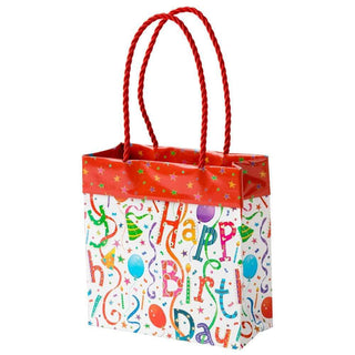 Caspari Happy Birthday Small Square Gift Bag - 1 Each 8823B1.5
