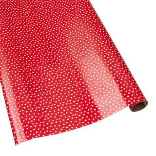 Caspari Small Dots Gift Wrapping Paper on Red High-Gloss - 30" x 8' Roll 88321RC
